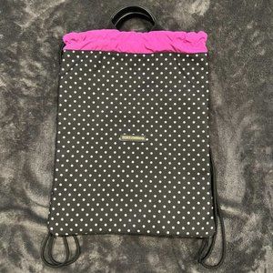 Dolce & Gabbana Black Dotted Adjustable Drawstring Women Nap Sack Bag